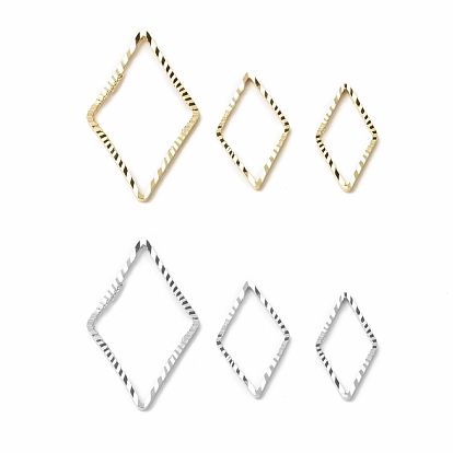 Brass Linking Rings, Long-Lasting Plated, Cadmium Free & Lead Free, Rhombus