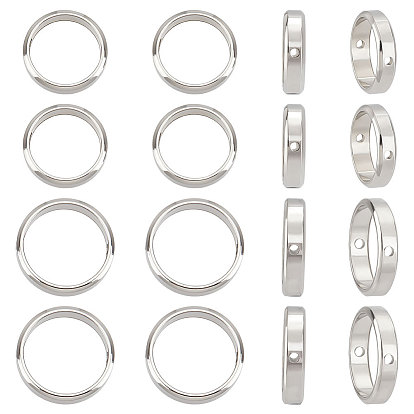16 шт. 2 стили 201 рамки из нержавеющей стали, кольцо