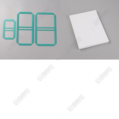1 Set 3 Größen Acryl Haftnotizen Buchbindeanleitung Vorlage, Mini-Buchbindelineal, Scrapbooking-Werkzeug, Rechteck
