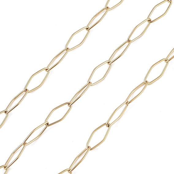 304 Stainless Steel Horse Eye Link Chains, Unwelded, with Spool