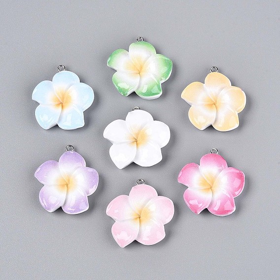 Непрозрачные подвески смолы, цветок с платиновой железной петлей