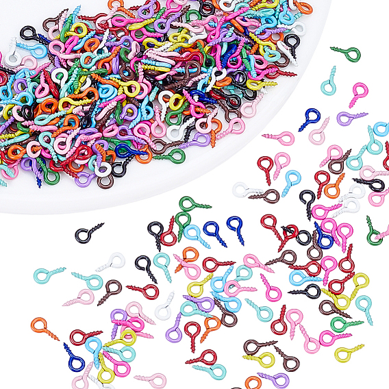 500 шт. окрашенные распылением железные винты с проушиной для штифтов, за половину пробурено бисера, без кадмия, без никеля и без свинца