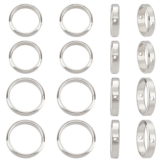 16 шт. 2 стили 201 рамки из нержавеющей стали, кольцо