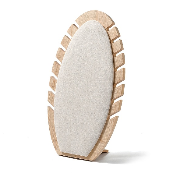 Деревянные с бархатом органайзеры для ожерелий стенды, овальные