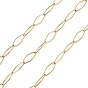 304 Stainless Steel Horse Eye Link Chains, Unwelded, with Spool