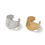 304 Stainless Steel Cuff Open Ring Setting, with Loop, Leaf, Ion Plating(IP)