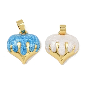 Латунь эмаль прелести, без кадмия и без свинца, сердце прелести, реальный 18 k позолоченный