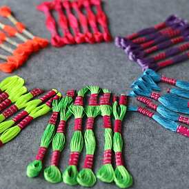 6 Skeins 6-Ply Embroidery Foss, Luminous Polyester Cord, Glow in the Dark Embroidery Thread