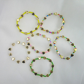 Bohemian Colorful Beaded Heart Bracelet - Simple DIY Bracelet Jewelry for Women.