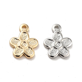 Rack Plating Brass Charms, Long-Lasting Plated, Cadmium Free & Lead Free, Flower