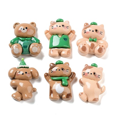 Непрозрачные кабошоны из смолы, животная тема, разнообразные