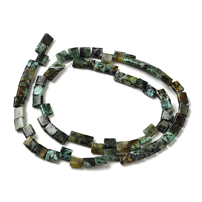 Natural African Turquoise(Jasper) Beads Strands, 2-Hole, Rectangle