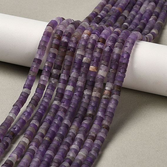 Природный аметист нитей бисера, матовые, дисковые бусы, Heishi бусы