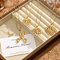 304 Stainless Steel Pendant Necklaces, Golden