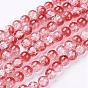 Crackle Glass Beads Strands, Round, Sold by Strands