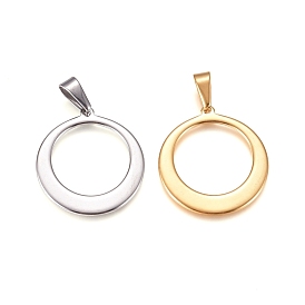 304 Stainless Steel Pendants, Round Ring