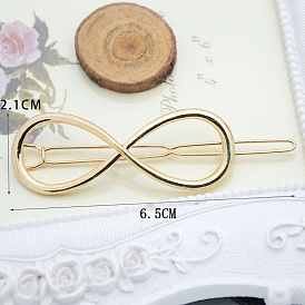 Alloy Geometric Hair Barrettes, Frog Buckle Hairpin for Women, Girls, Infinity