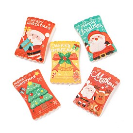 Christmas Theme Opaque Resin Decoden Cabochons, Snack Candy Bags, Christmas Tree/Santa Claus/Bell/Deer