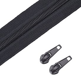 Garment Accessories, Nylon Closed-end Zipper, Zip-fastener Components, for Bag Zipper, with Spray Painted Zinc Alloy Zipper Sliders Zipper Head