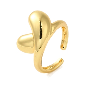 Brass Open Cuff Rings for Women, Teardrop