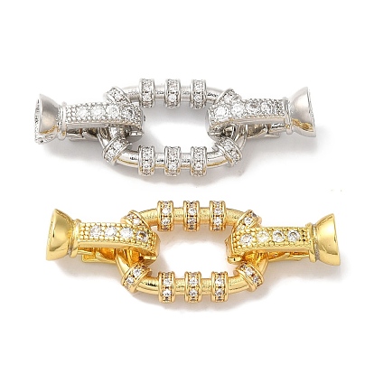 Прямоугольник, покрытие стойки, латунь, микропаве, прозрачный кубический цирконий, складные застежки, долговечный, без свинца и без кадмия