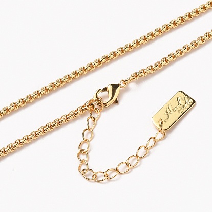 Ожерелья с цепочкой из латуни, с карабин-лобстерами , долговечный, слово ручная работа