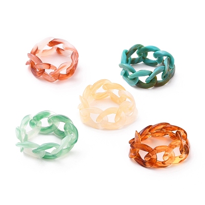 Anillos de dedo de cadenas de bordillo de acrílico