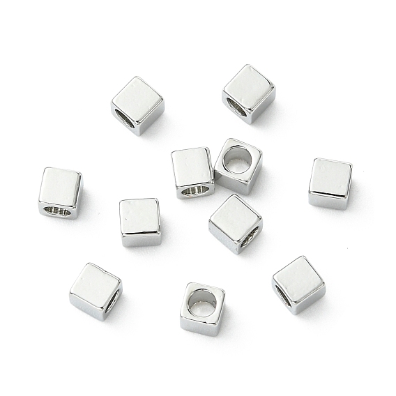 Shegrace Messingperlen, Cadmiumfrei und Nickel frei und Bleifrei, Würfel