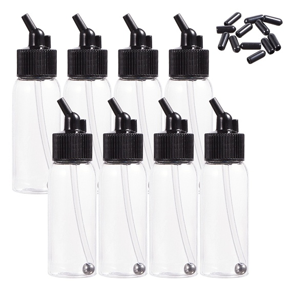 Plastic Special Paint Bottles, for Spraying Pens, with Caps and Roller Ball, Refillable Bottle
