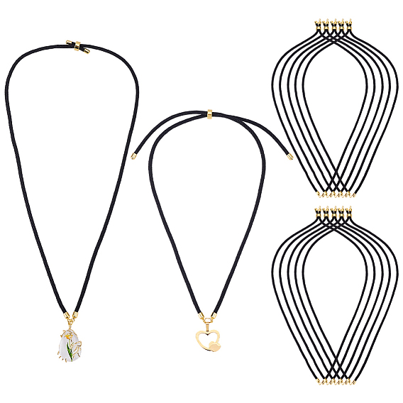 12 шт. нейлоновых шнуров для изготовления ожерелий, с фурнитурой позолоченной латунной, долговечный