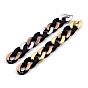 Handmade CCB Plastic Curb Chains, with Black Opaque Spray Painted Acrylic, for necklaces, Bracelet, Handbag, Sunglasses Holder