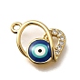 Латунные микро проложить кубического циркония подвески, с эмалью, без кадмия, без никеля и без свинца, Злые чары глаз