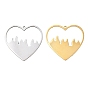 304 Stainless Steel Pendants, Heart with Flame Charms