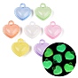 Luminous Transparent Acrylic Pendants, Heart Charms, Glow in the Dark