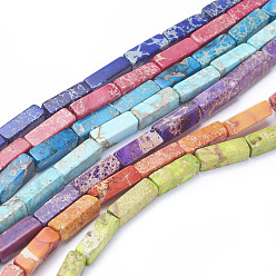 Natural Imperial Jasper Beads Strands, Cuboid, Dyed