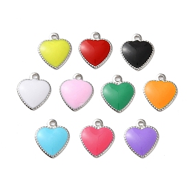 201 нержавеющей стальной эмали подвески, сердце прелести, цвет нержавеющей стали