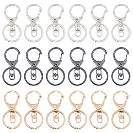 Alloy Keychain Clasp Findings, Snap Clasps, with Iron Rings