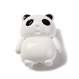 Baking Painted Opaque Acrylic Beads, Panda