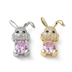 Кулоны из латуни, микропейв, смешанные цвета, фианиты, долговечный, кролика прелести