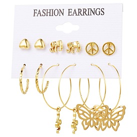 Комплект винтажных женских серег-бабочек с жемчужными кисточками - модные аксессуары для ушей