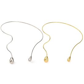 Brass Choker Necklaces, Lead Free & Cadmium Free, Teardrop