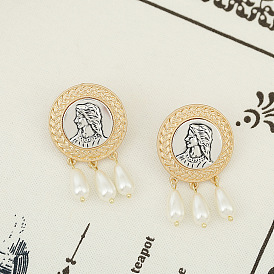 Elegant Pearl Vintage Alloy Earrings for Women