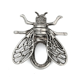 Плакировка античный серебряный сплав основа броши оправы, насекомое