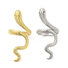 304 Stainless Steel Open Cuff Rings, Snake