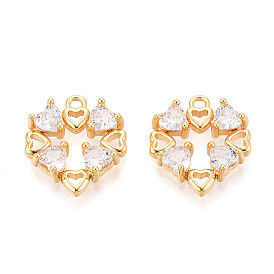 Латунные микро проложить кубического циркония подвески, сердце