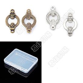 20piezas 2colores estilo tibetano aleación conector encantos, anillo con calavera