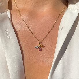 Hollow Butterfly Necklace - Pink, Exquisite, Personalized Collarbone Jewelry for Women.