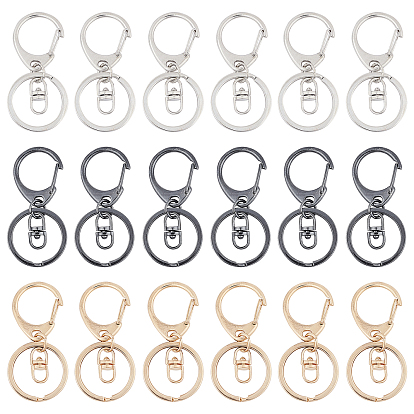 Alloy Keychain Clasp Findings, Snap Clasps, with Iron Rings