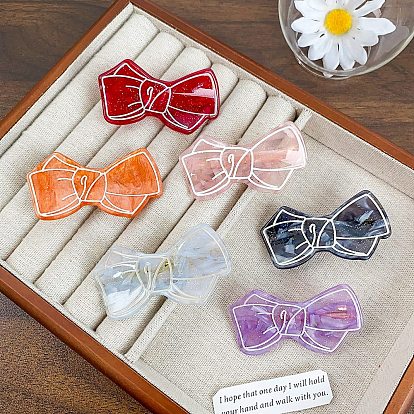 Acrylic Cartoon Bowknot Alligator Hair Clip