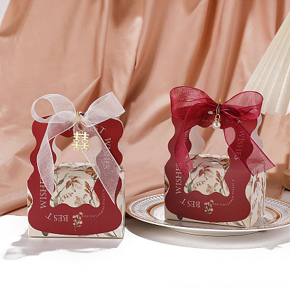 Свадебное платье в европейском стиле, бумажные подарочные коробки для конфет с лентой, складные ящики для хранения на свадьбу, прямоугольные